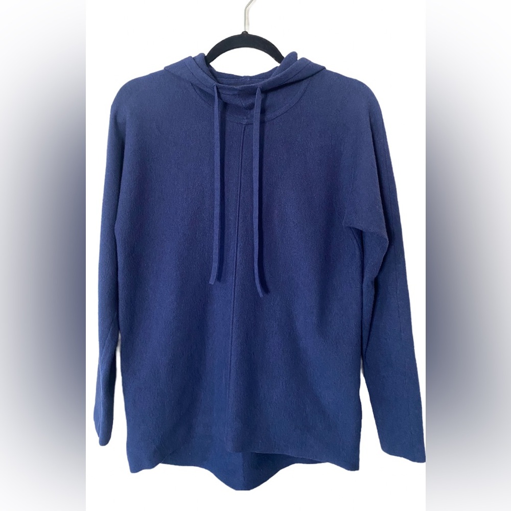 Banana Republic Preppy Aesthetic Soft Men’s Milano Hoodie Knit Sweater Navy Blue